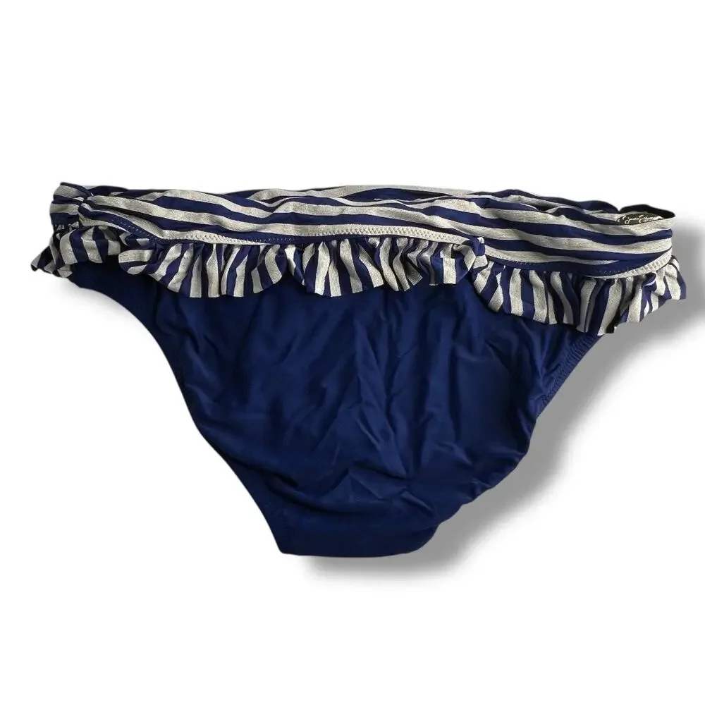 Jessica Simpson Blue Nautical Bathing Suit Bikini Bottoms Medium